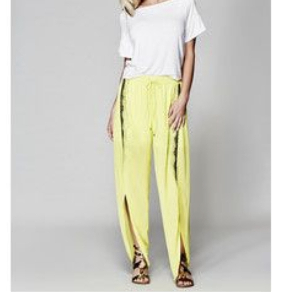 Marciano Yellow High Slit Beaded Pants